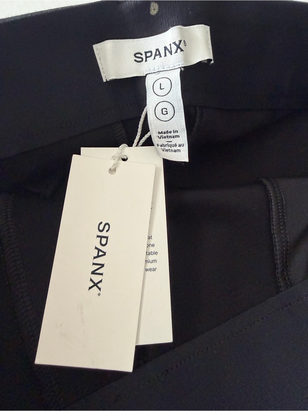 SPANX High Rise Ponte Barrel Leg Pants Black L Tall NWT - Picture 10 of 12